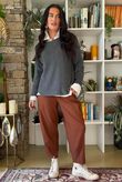 Bengaline Carrot Leg Trouser Rust